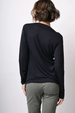 Top con scollo a cratere in lyocell