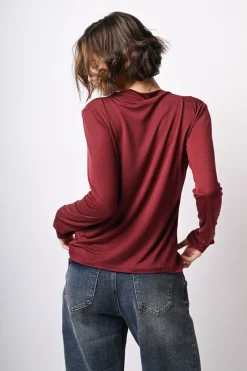 Top con scollo a cratere in lyocell