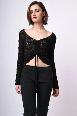 Top crochet con coulisse