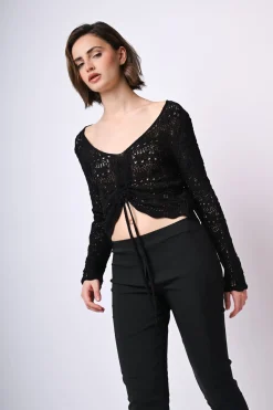 Top crochet con coulisse