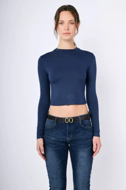 Top crop a maniche lunghe