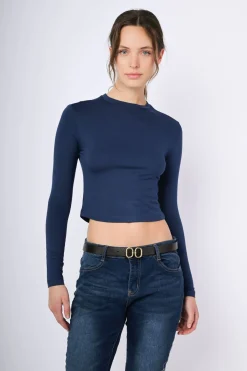 Top crop a maniche lunghe