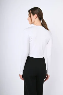Top crop a maniche lunghe