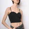 Top crop con scollo a cuore