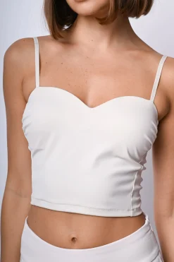Top crop con scollo a cuore