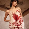 Top doppiato con stampa floreale