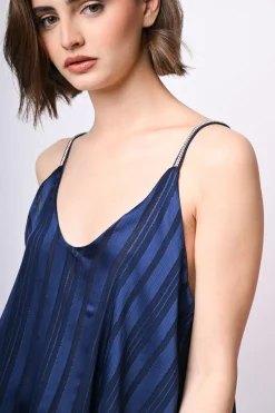 Top doppiato in georgette lurex