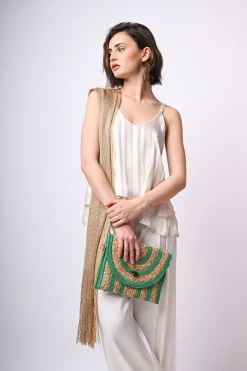 Top doppiato in georgette lurex