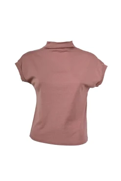 Top in cotone con collo alto