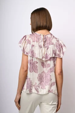 Top in georgette a stampa floreale