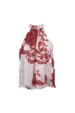 Top in georgette a stampa floreale