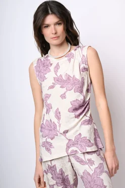 Top in jacquard floreale
