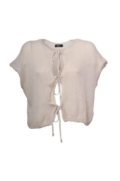 Top in maglia con laccetti