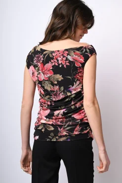 Top in tulle a stampa floreale