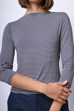 Top in viscosa a righe