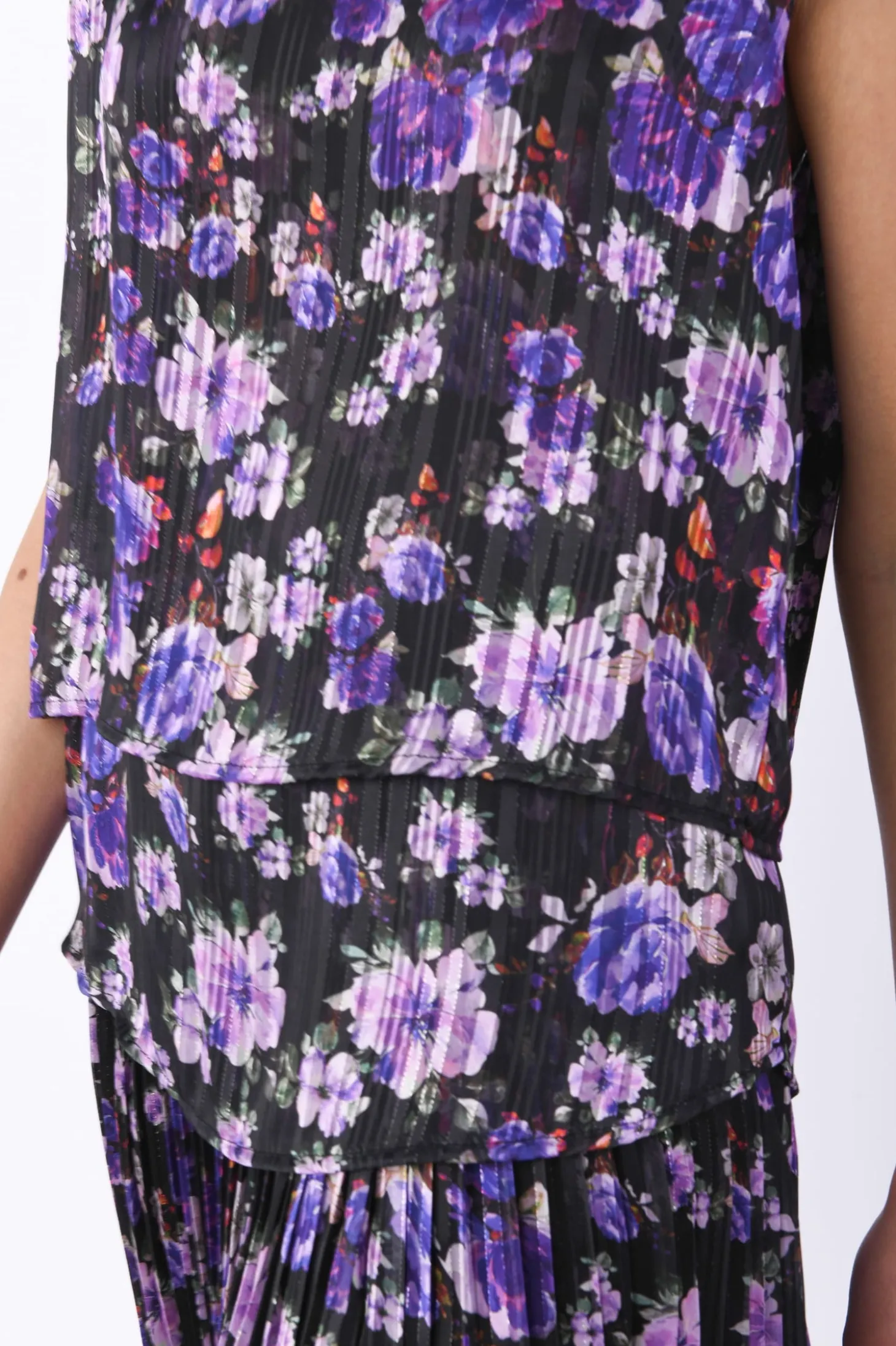 Top manica aletta fantasia flower