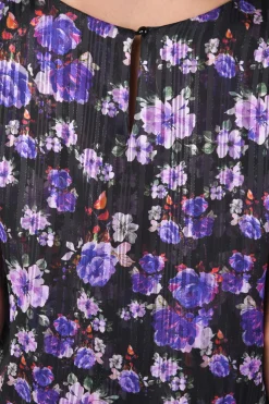 Top manica aletta fantasia flower