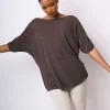 Top oversize in maglia lurex