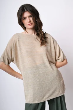 Top oversize in maglia lurex