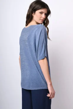 Top oversize in maglia lurex
