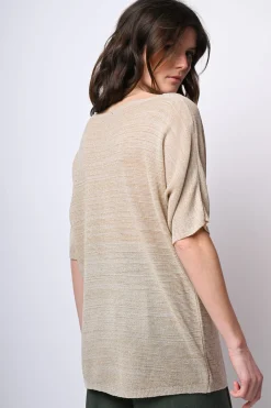Top oversize in maglia lurex
