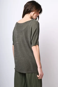 Top oversize in maglia lurex