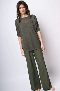 Top oversize in maglia lurex