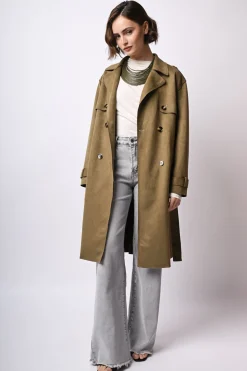 Trench in faux suede