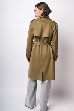 Trench in faux suede