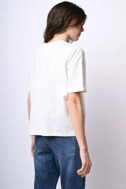 T-shirt in cotone con strass