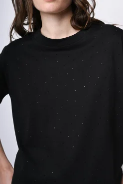 T-shirt in cotone con strass