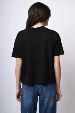 T-shirt in cotone con strass
