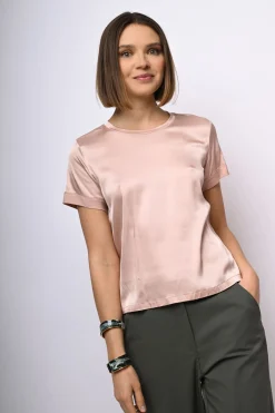 T-shirt in raso di viscosa