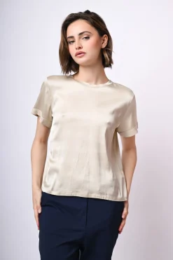 T-shirt in raso di viscosa