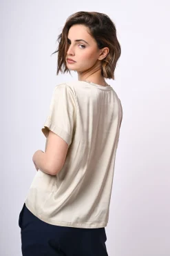 T-shirt in raso di viscosa