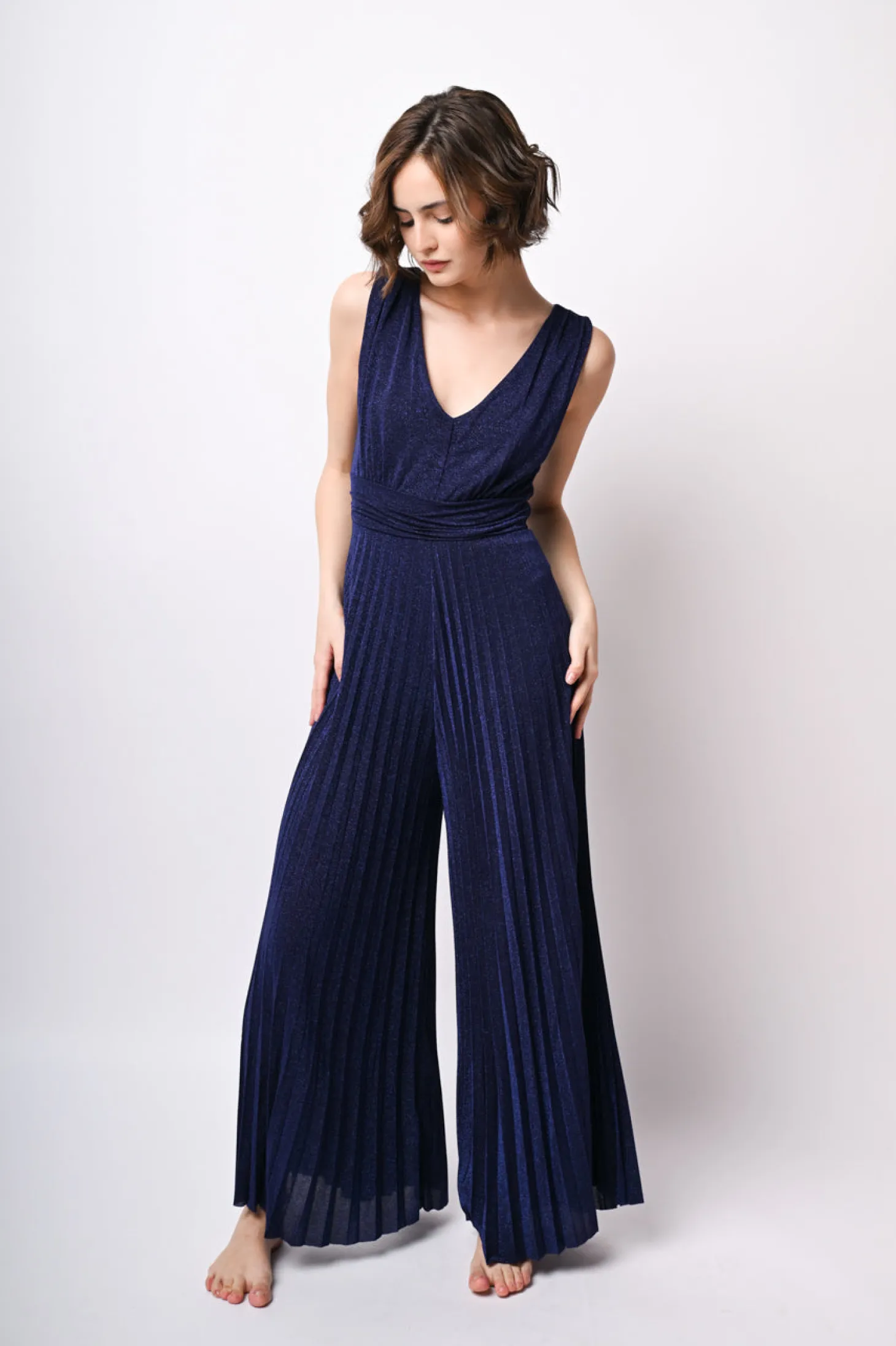 Tuta plissé in lurex